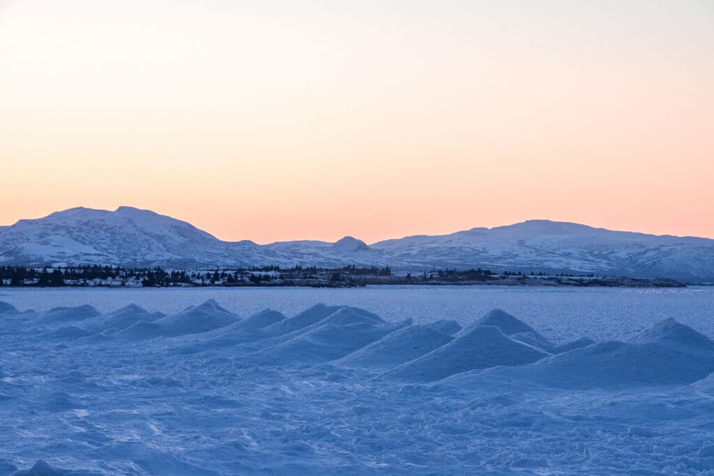 Snow covered mountains